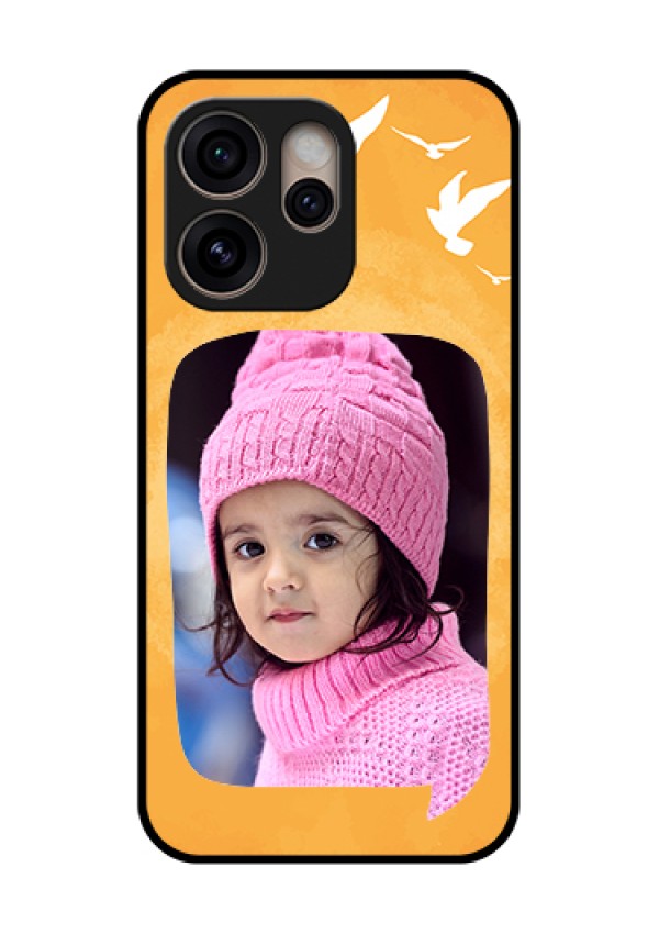 Oppo Reno 15 Pro 5G Custom Glass Phone Case - Water Color Design With Bird Icons