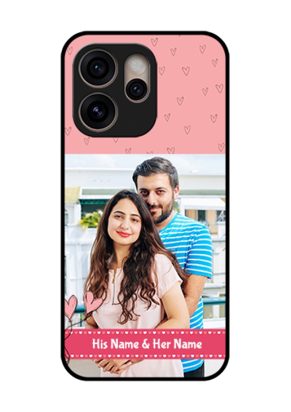 Oppo Reno 15 Pro 5G Custom Glass Phone Case - Love Design Peach Color