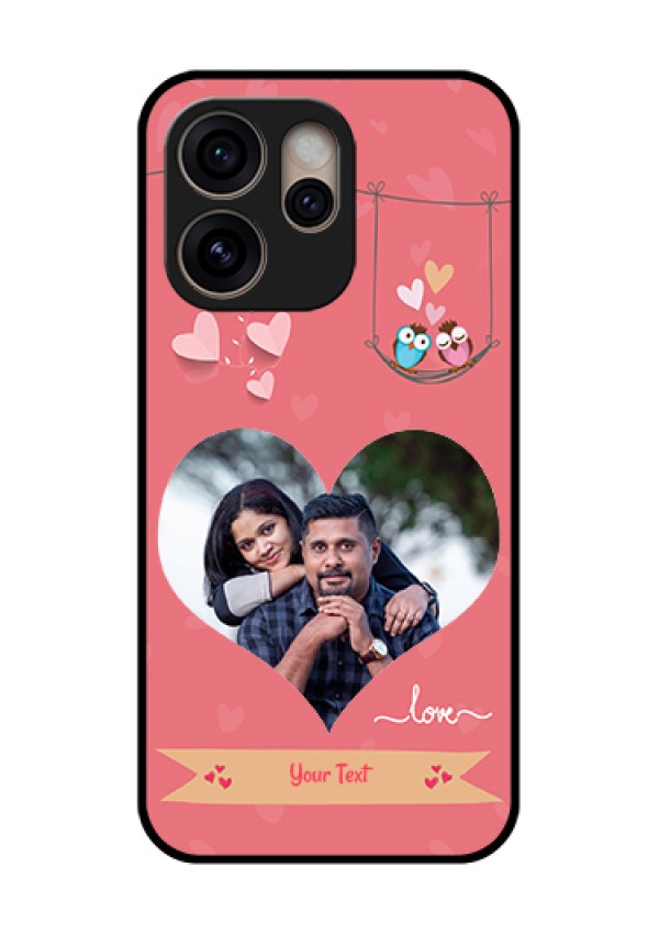 Oppo Reno 15 Pro 5G Custom Glass Phone Case - Peach Color Love Design