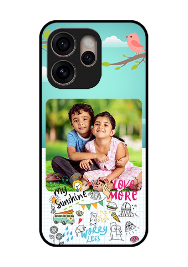 Oppo Reno 15 Pro 5G Custom Glass Phone Case - Doodle Love Design