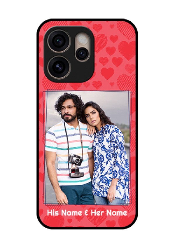 Oppo Reno 15 Pro 5G Custom Glass Phone Case - With Red Heart Symbols Design