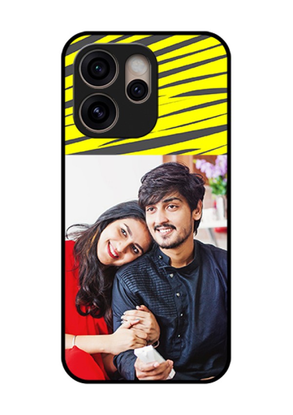 Oppo Reno 15 Pro 5G Custom Glass Phone Case - Yellow Abstract Design