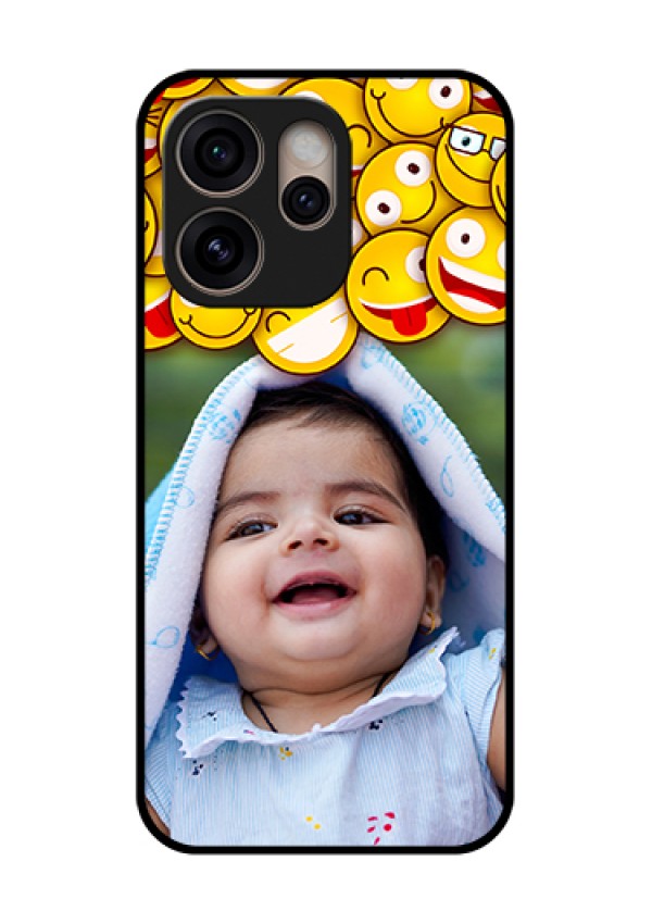 Oppo Reno 15 Pro 5G Custom Glass Phone Case - With Smiley Emoji Design