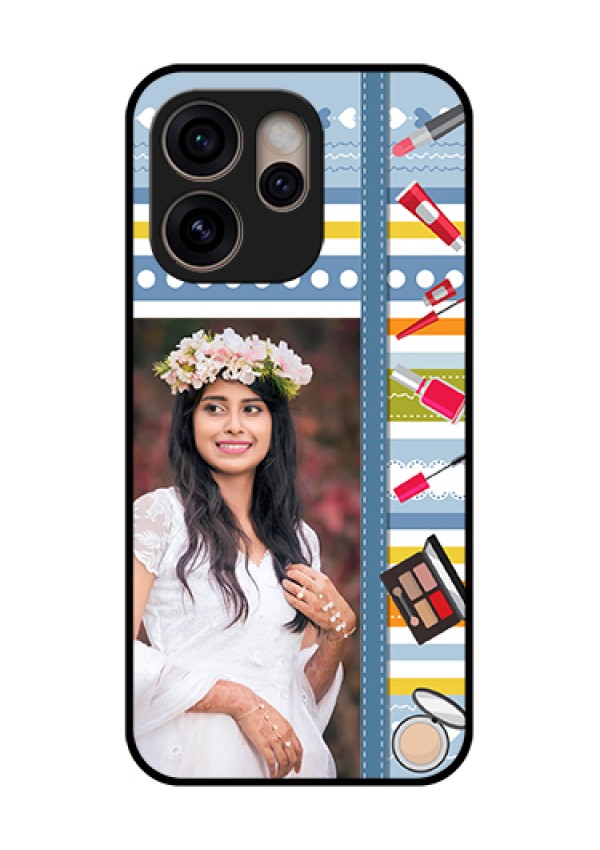 Oppo Reno 15 Pro 5G Custom Glass Phone Case - Makeup Icons Design