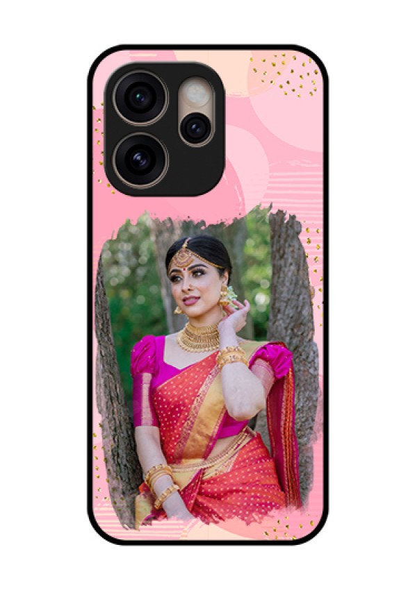 Oppo Reno 15 Pro 5G Custom Glass Phone Case - Gold Glitter Splash Design