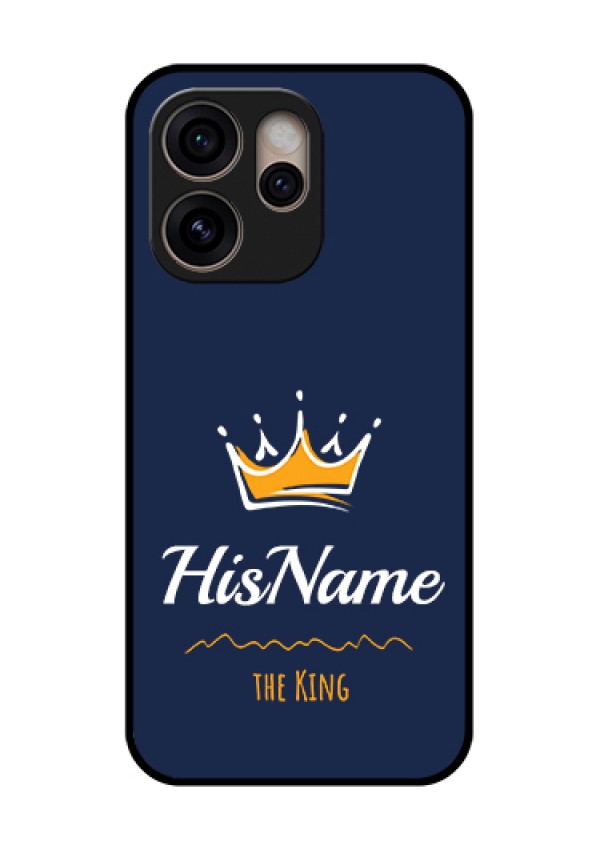 Oppo Reno 15 Pro 5G Custom Glass Phone Case - King With Name Design