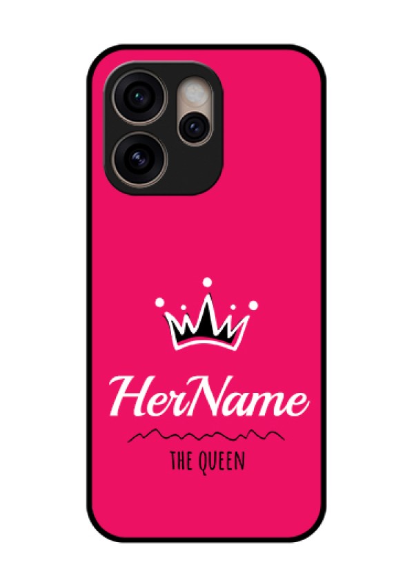 Oppo Reno 15 Pro 5G Custom Glass Phone Case - Queen With Name Design