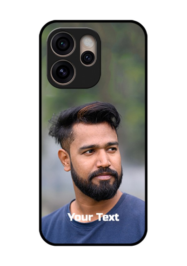 Oppo Reno 15 Pro 5G Custom Glass Phone Case - Photo With Text Design