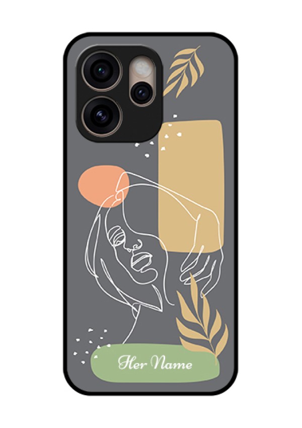 Oppo Reno 15 Pro 5G Custom Glass Phone Case - Gazing Woman Line Art Design