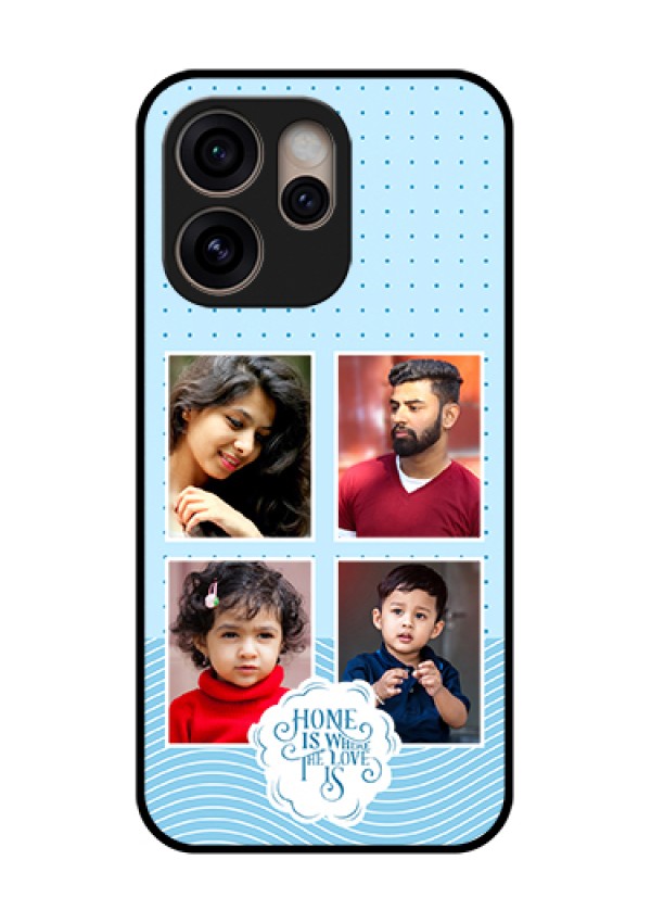 Oppo Reno 15 Pro 5G Custom Glass Phone Case - Cute Love Quote With 4 Pic Upload Design