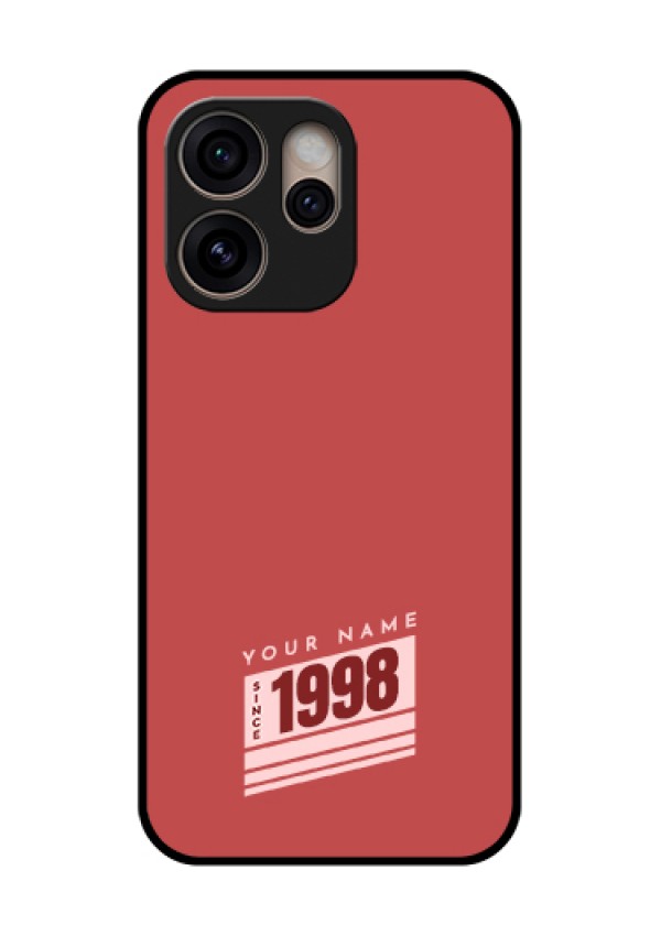 Oppo Reno 15 Pro 5G Custom Glass Phone Case - Red Custom Year Of Birth Design