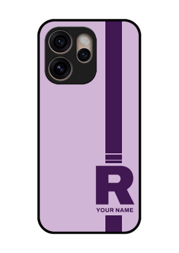 Oppo Reno 15 Pro 5G Custom Glass Phone Case - Simple Dual Tone Stripe With Name Design