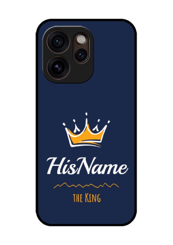 Oppo Reno 15 Pro Mini 5G Custom Glass Phone Case - King With Name Design