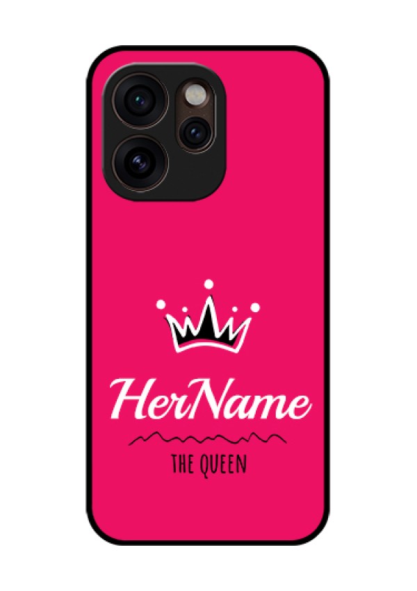 Oppo Reno 15 Pro Mini 5G Custom Glass Phone Case - Queen With Name Design
