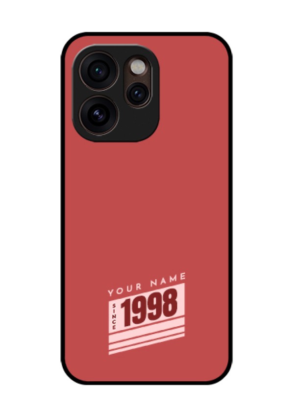 Oppo Reno 15 Pro Mini 5G Custom Glass Phone Case - Red Custom Year Of Birth Design