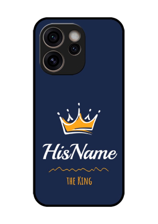 Oppo Reno 15C 5G Custom Glass Phone Case - King With Name Design