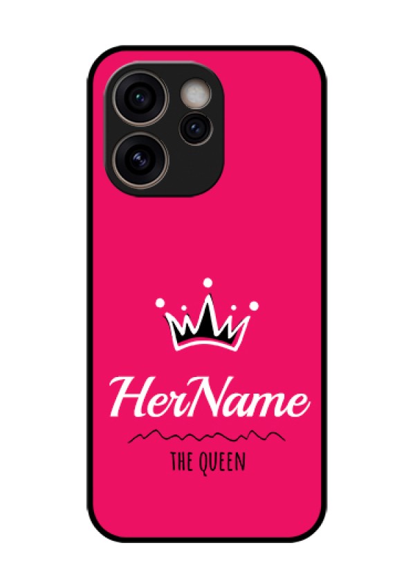 Oppo Reno 15C 5G Custom Glass Phone Case - Queen With Name Design