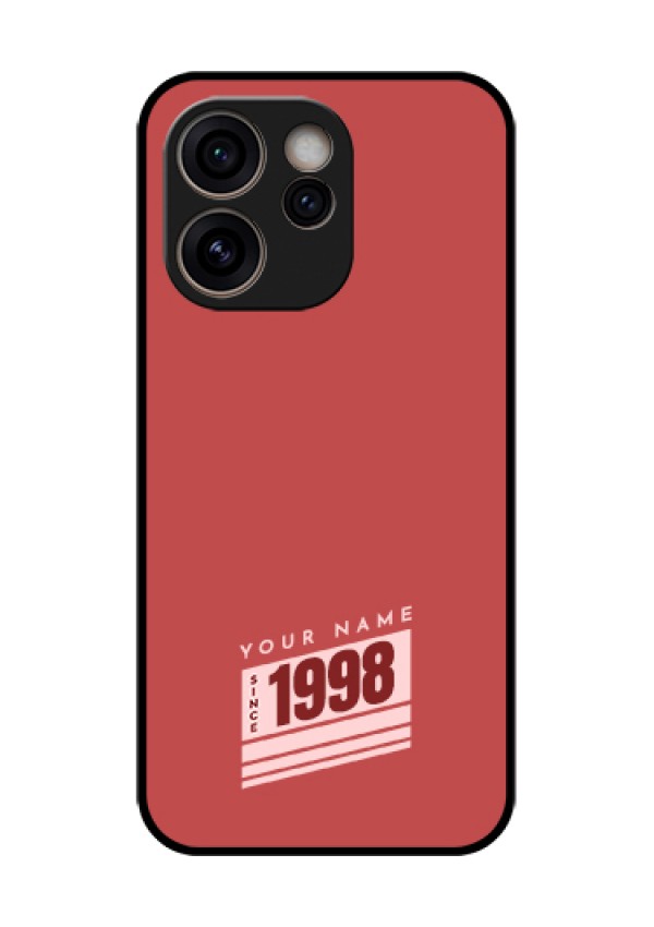 Oppo Reno 15C 5G Custom Glass Phone Case - Red Custom Year Of Birth Design