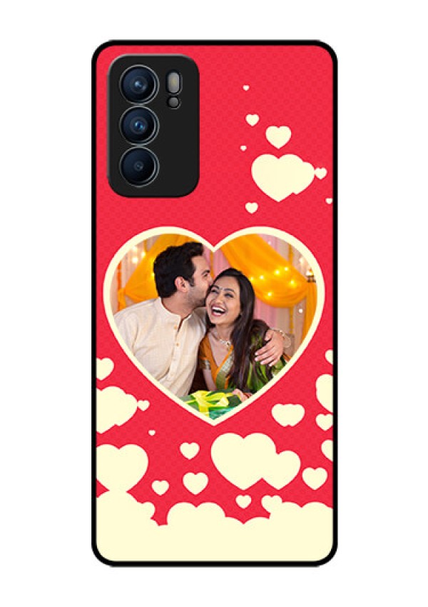 Reno 6 5G Custom Glass Mobile Case - Love Symbols Phone Cover Design