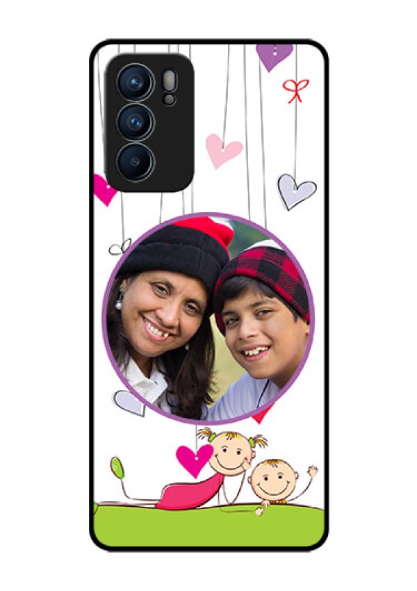 Reno 6 5G Photo Printing on Glass Case - Cute Kids Phone Case Design
