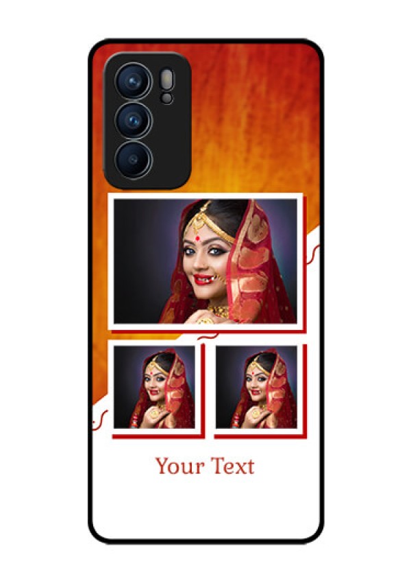 Reno 6 5G Custom Glass Phone Case - Wedding Memories Design 