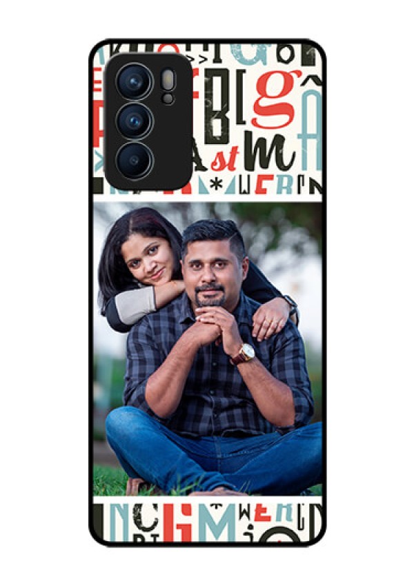 Reno 6 5G Personalized Glass Phone Case - Alphabet Design