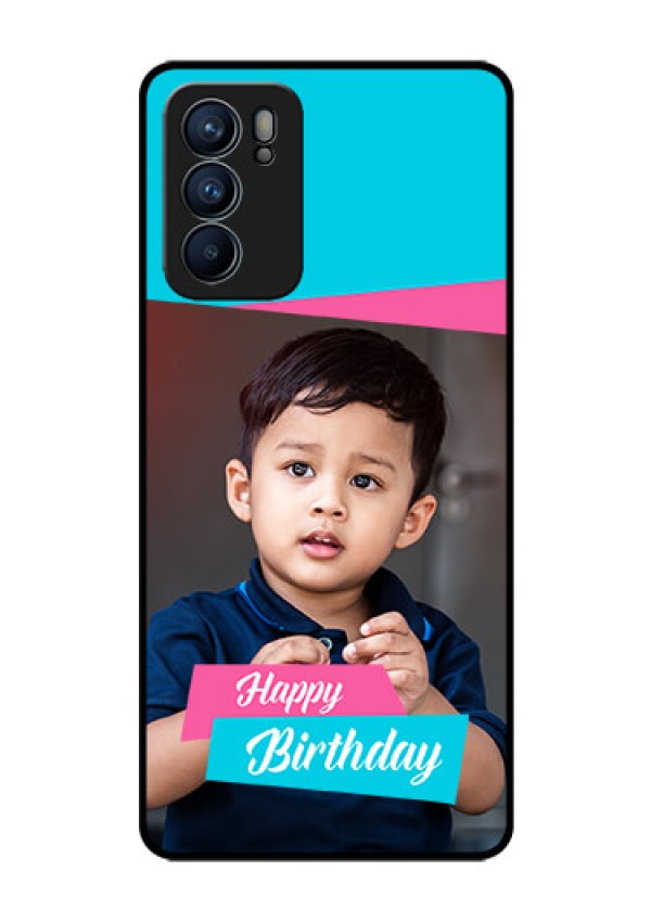 Reno 6 5G Personalized Glass Phone Case - Image Holder with 2 Color Design