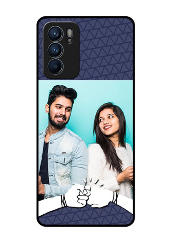 Reno 6 5G Photo Printing on Glass Case - with Best Friends Design 