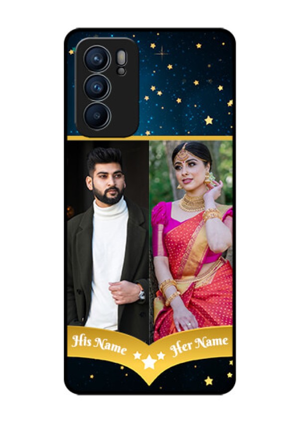 Reno 6 5G Custom Glass Phone Case - Galaxy Stars Backdrop Design