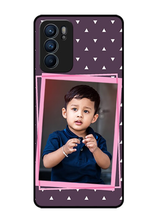Reno 6 5G Custom Glass Mobile Case - Triangle Pattern Dotted Design