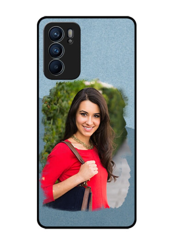 Reno 6 5G Custom Glass Mobile Case - Grunge Line Art Design
