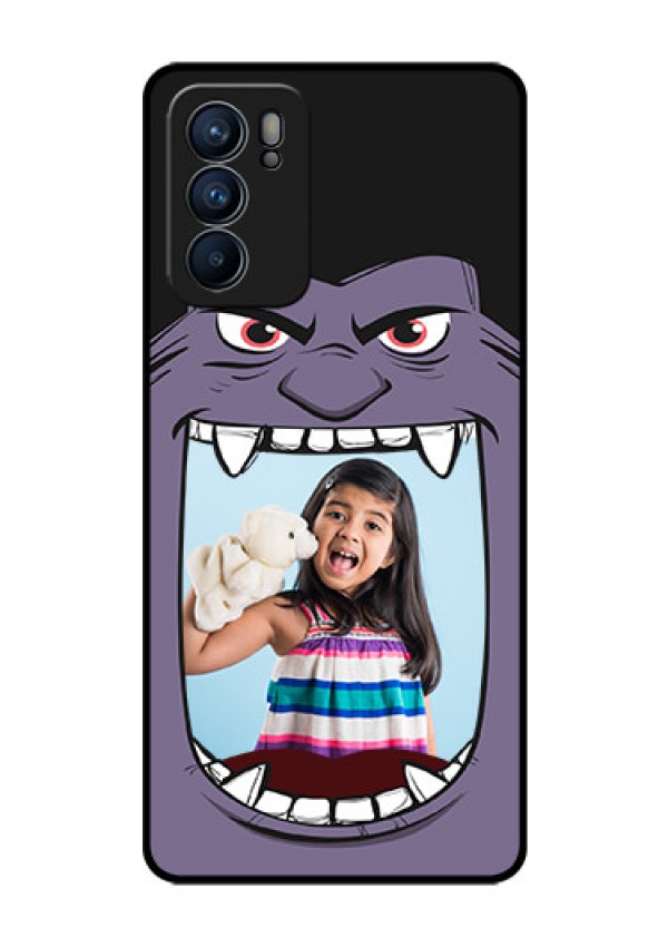 Reno 6 5G Custom Glass Phone Case - Angry Monster Design