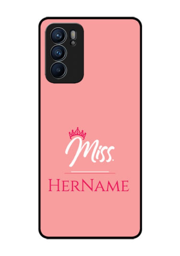 Reno 6 5G Custom Glass Phone Case Mrs with Name