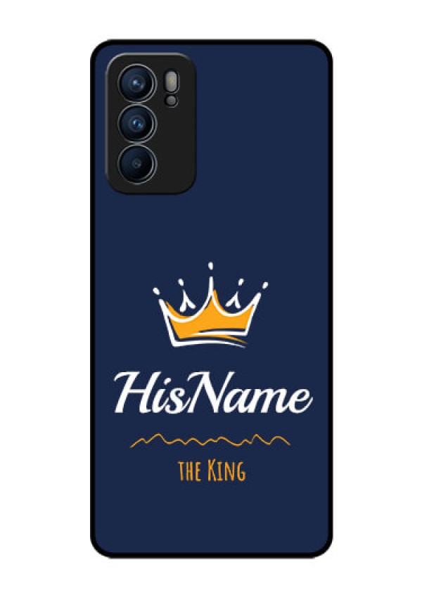 Reno 6 5G Glass Phone Case King with Name