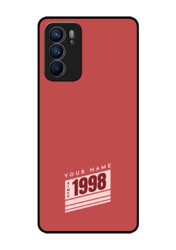 Oppo Reno 6 5G Custom Glass Phone Case - Red custom year of birth Design
