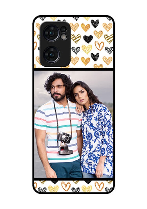 Reno 7 5G Photo Printing on Glass Case - Love Symbol Design