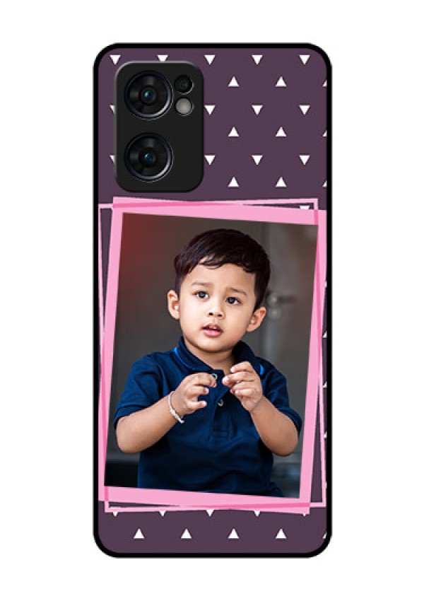 Reno 7 5G Custom Glass Mobile Case - Triangle Pattern Dotted Design