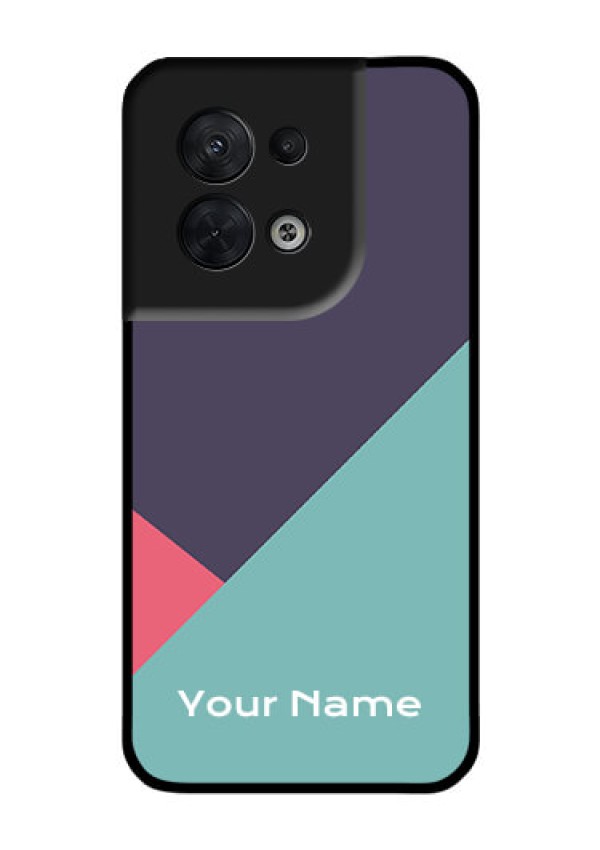 Oppo Reno 8 5G Custom Glass Mobile Case - Tri Color abstract Design
