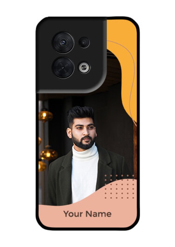 Oppo Reno 8 5G Personalized Glass Phone Case - Tri-coloured overlay design
