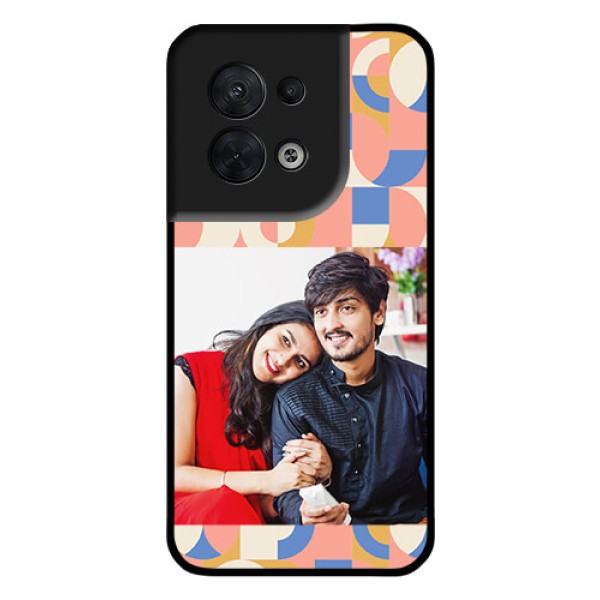 Oppo Reno 8 5G Photo Printing on Glass Case - Semi-circle Maze Pattern Design