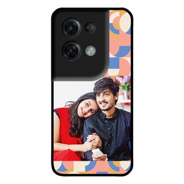 Oppo Reno 8 Pro 5G Photo Printing on Glass Case - Semi-circle Maze Pattern Design
