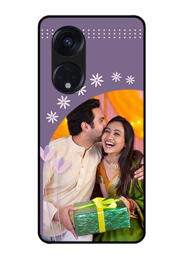 Oppo Reno 8T 5G Custom Glass Mobile Case - Lavender flowers design