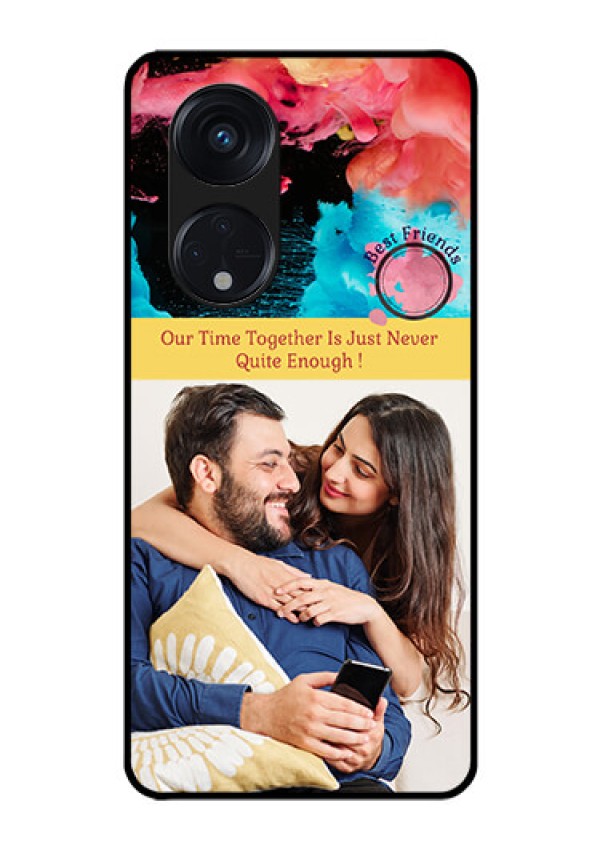 Oppo Reno 8T 5G Custom Glass Mobile Case - Quote with Acrylic Painting Design
