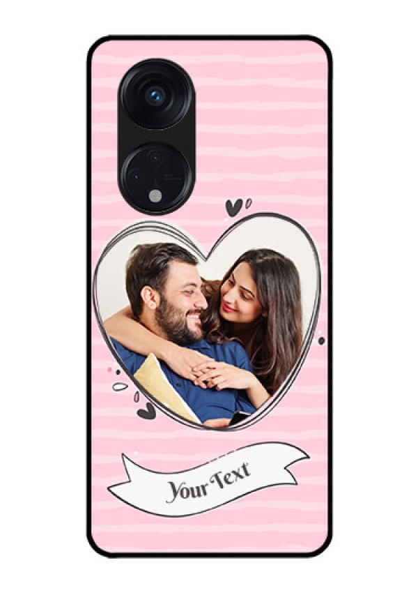 Oppo Reno 8T 5G Custom Glass Phone Case - Vintage Heart Design