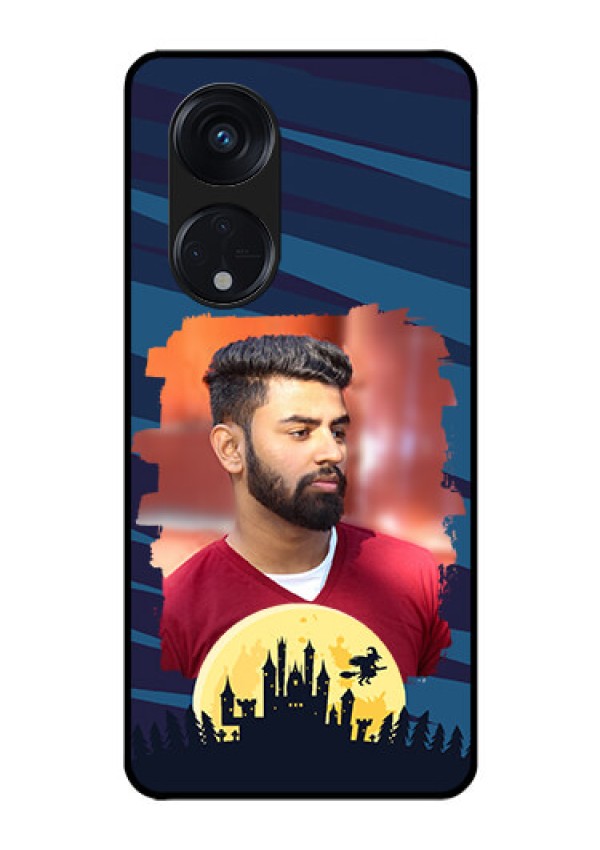 Oppo Reno 8T 5G Photo Printing on Glass Case - Halloween Witch Design