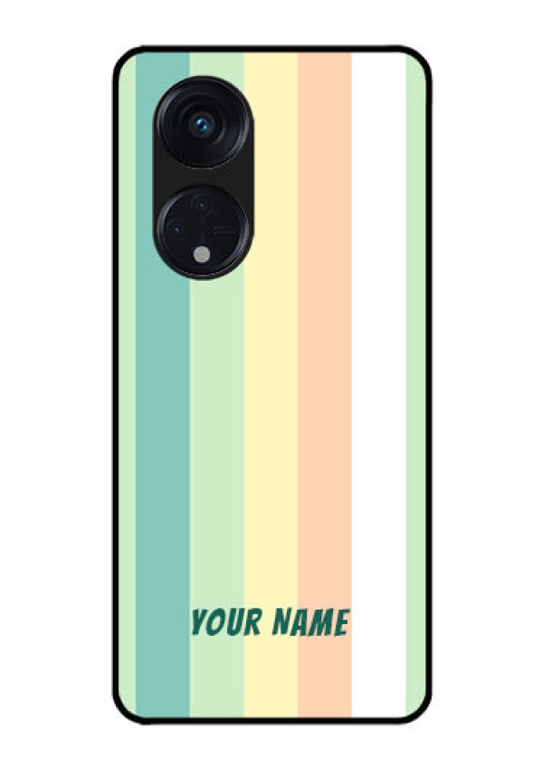 Oppo Reno 8T 5G Photo Printing on Glass Case - Multi-colour Stripes Design
