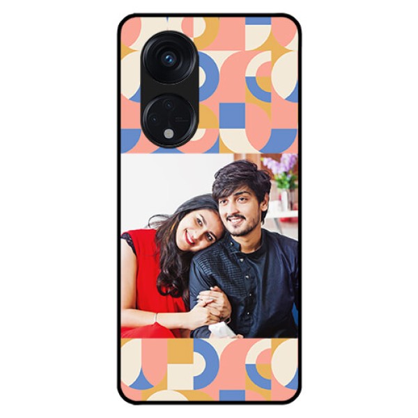 Oppo Reno 8T 5G Photo Printing on Glass Case - Semi-circle Maze Pattern Design