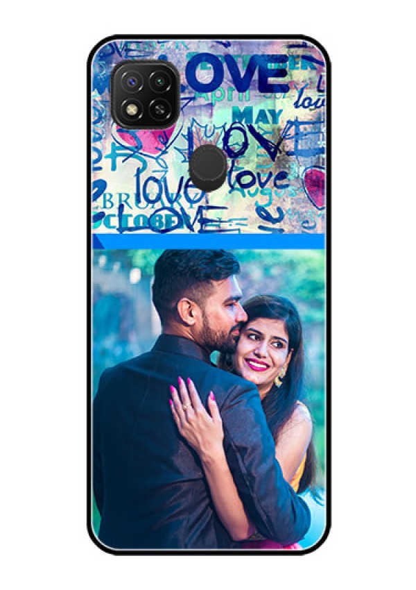 Poco C31 Custom Glass Mobile Case - Colorful Love Design