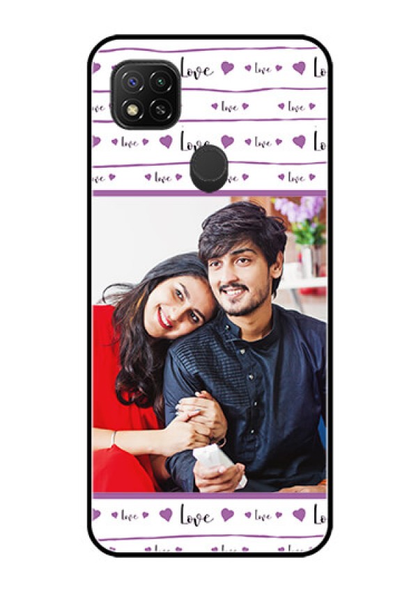 Poco C31 Custom Glass Mobile Case - Couples Heart Design