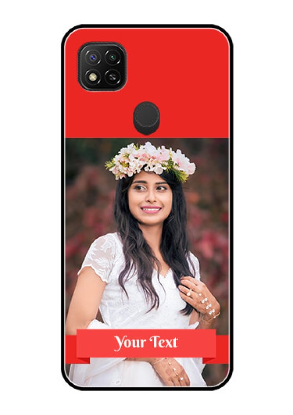 Poco C31 Custom Glass Phone Case - Simple Red Color Design